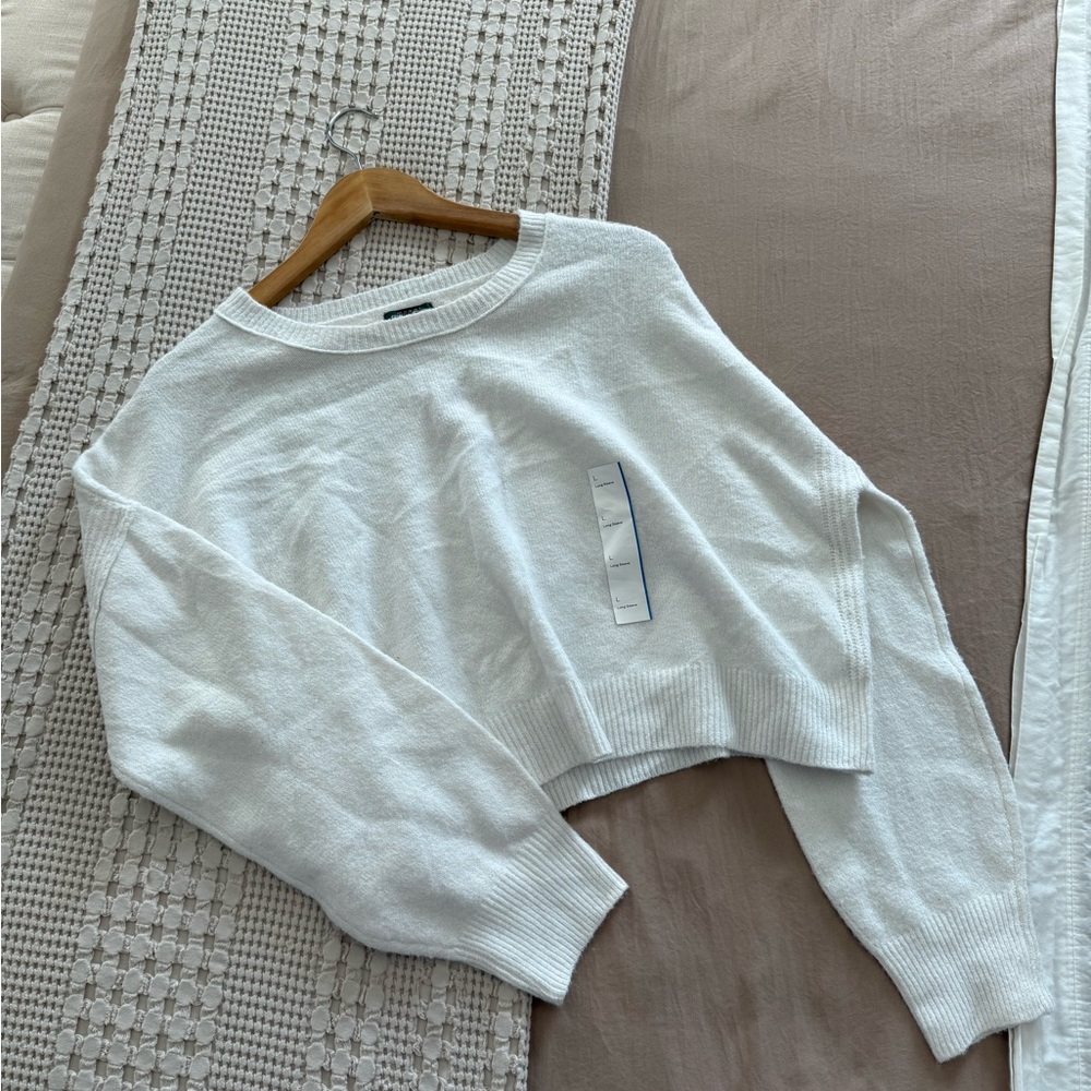 NEW Wild Fable White Knit Cropped Sweater‎ Top